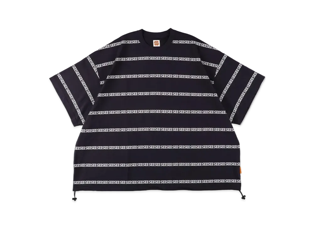 SEE SEE Super Big Flat W Drawstrings See Boarder Tee "Navy"