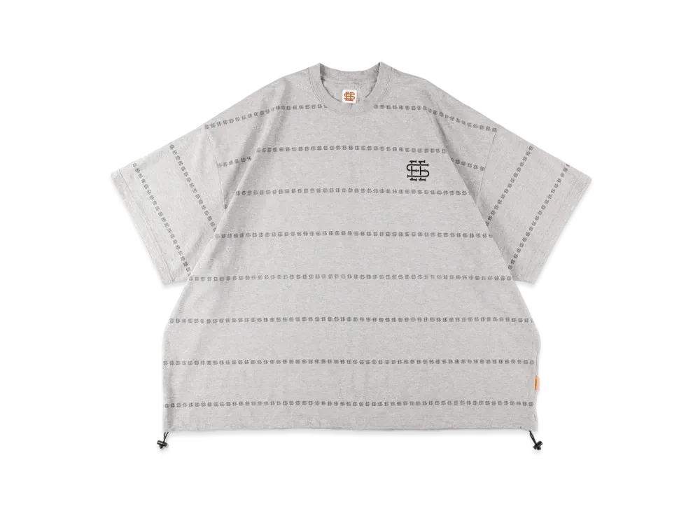 SEE SEE Super Big Flat W Drawstrings S Logo Boarder Tee "Grey"