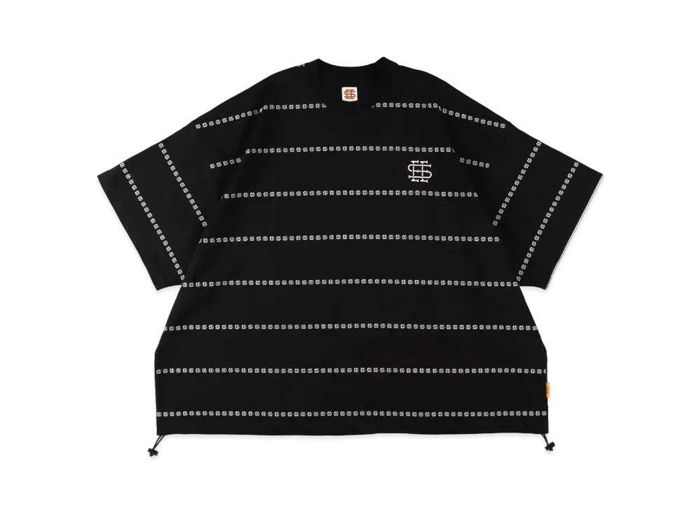 SEE SEE Super Big Flat W Drawstrings S Logo Boarder Tee "Black"