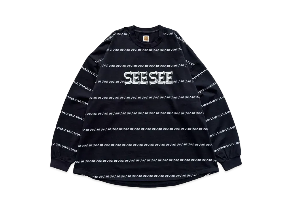 SEE SEE x S.F.C Super Big LS S Boarder Tee "Navy"