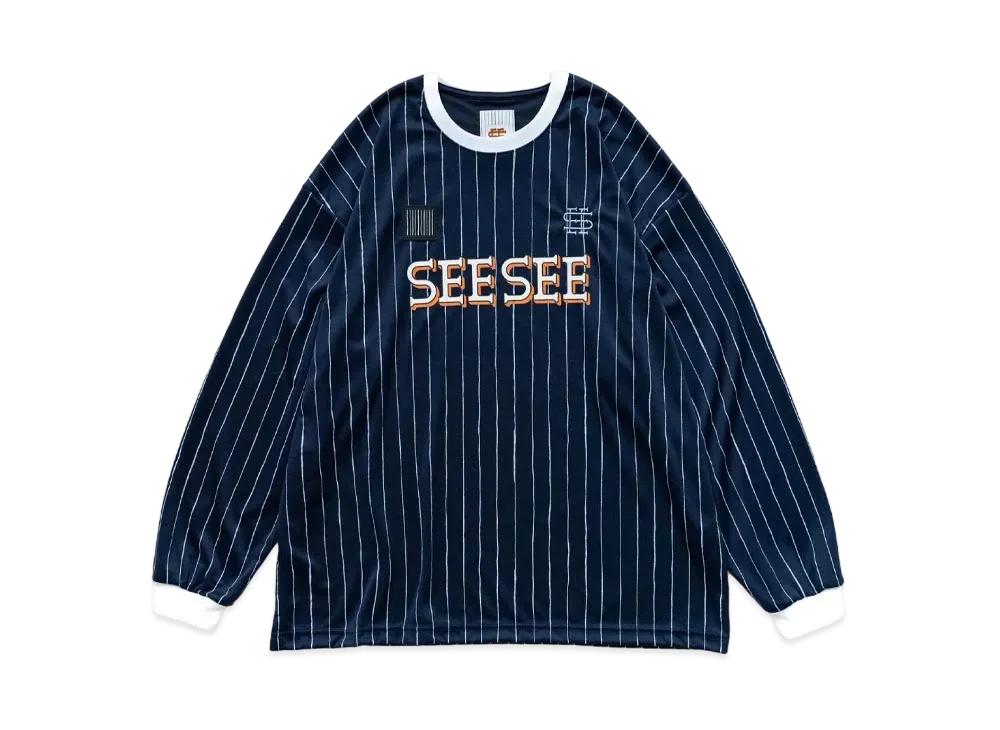 SEE SEE x S.F.C Game LS Stripe Tee "Navy"