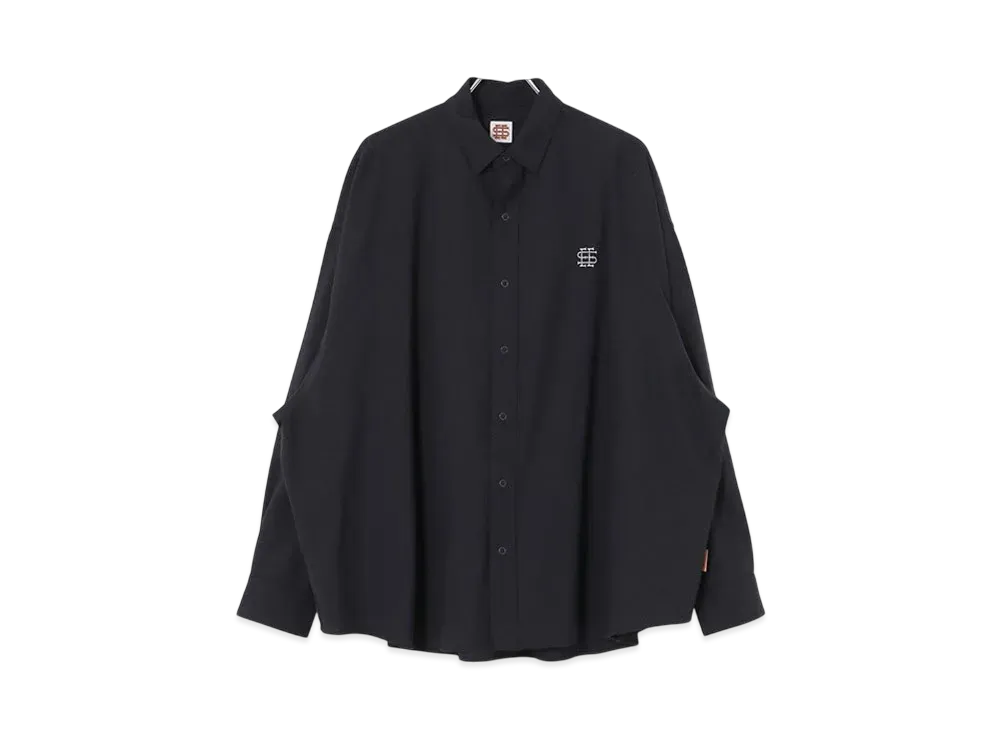 SEE SEE Wool Snap Shirts "Navy"