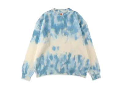 SEE SEE Mohair Crew Knit "White/Moint/Blue"