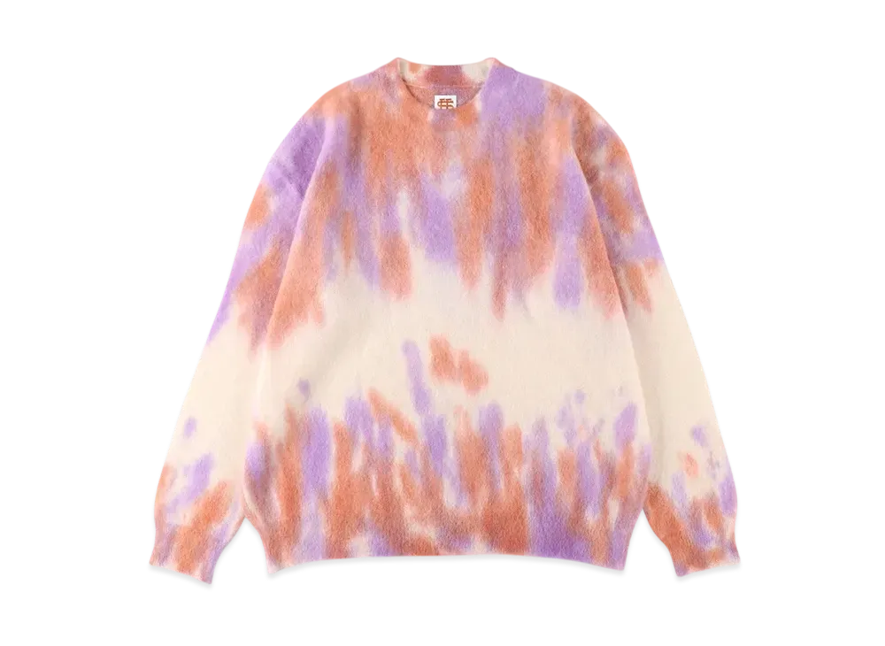 SEE SEE Mohair Crew Knit "White/Orange/Purple"