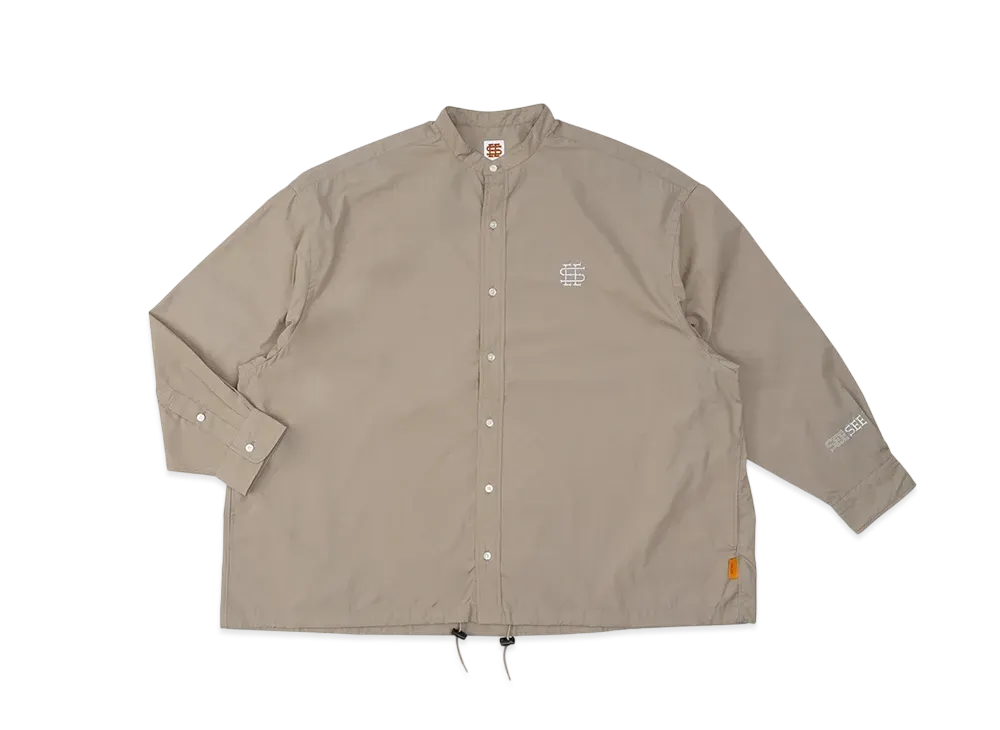 SEE SEE x LIVIN' & GROUND FLOOR MACAU Stand Collar Shirt "Moss"