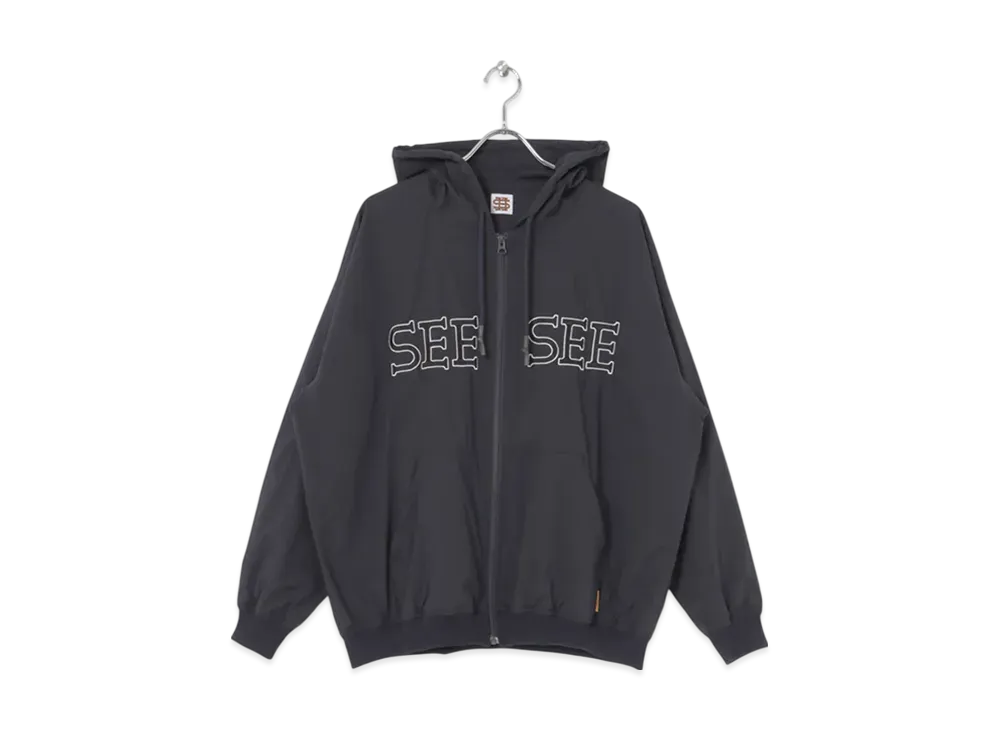 SEE SEE Nylon Full Zip Hoodie "Navy"