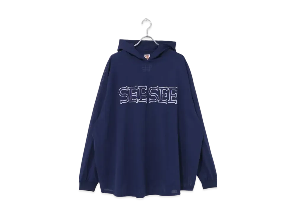 SEE SEE Super Big Hoody Mesh LS R "Navy"