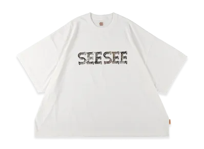 SEE SEE Super Big Flat Tech Tee Tree Camo Logo "White"