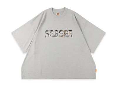 SEE SEE Super Big Flat Tech Tee Tree Camo Logo "Grey"