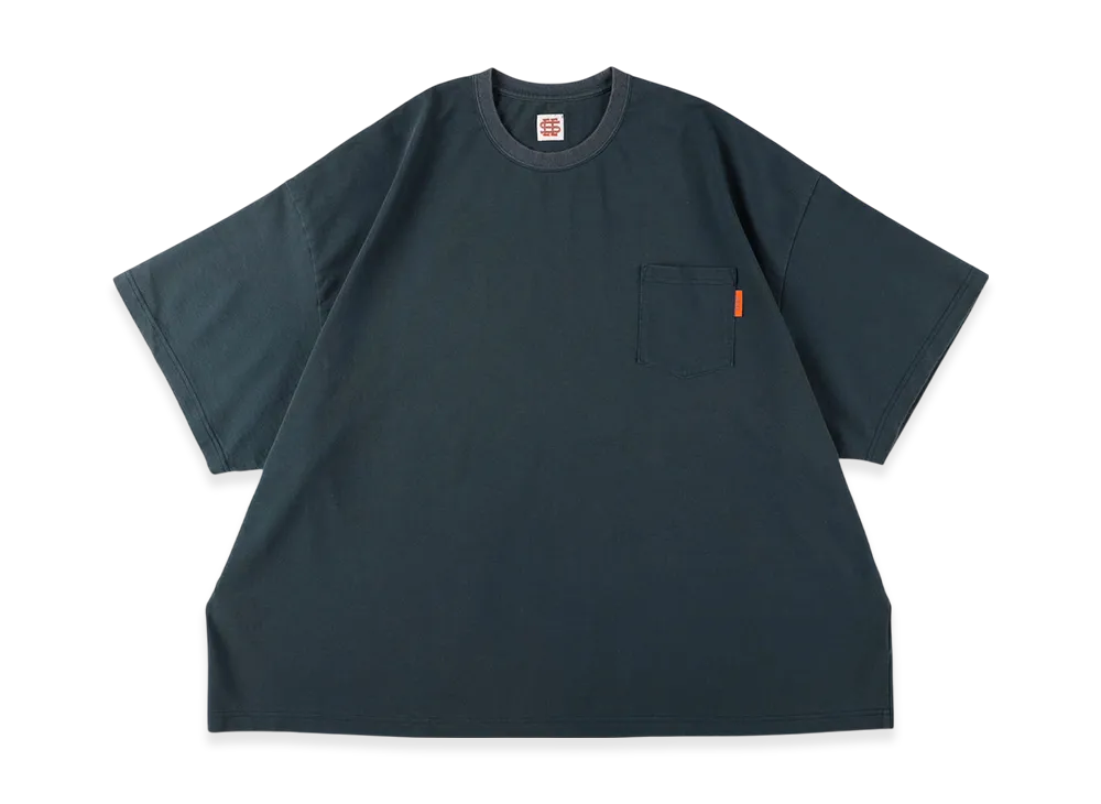 SEE SEE Super Big Flat Pocket Tee Discharged "Indigo Blue"