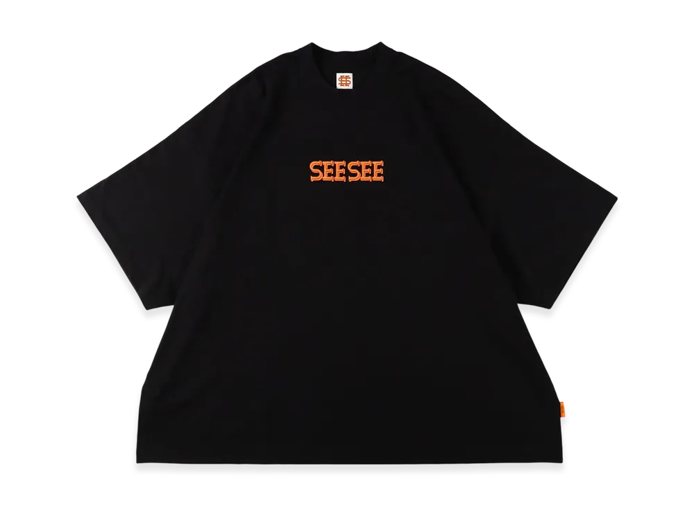SEE SEE Super Big Flat Tee Official Font Logo "Black"