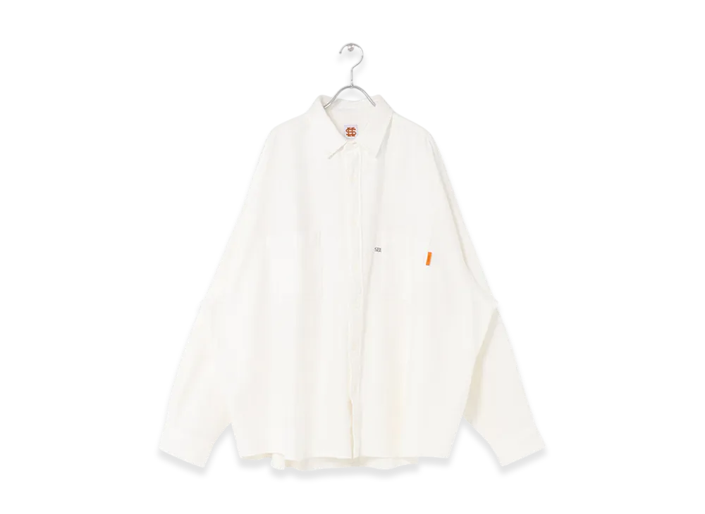 SEE SEE BIG SHIRT WASHED NEL "White"
