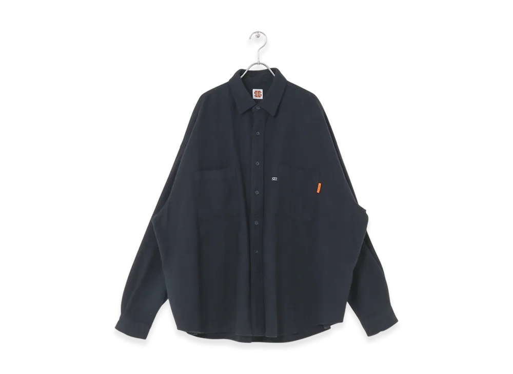 SEE SEE BIG SHIRT WASHED NEL "Navy"