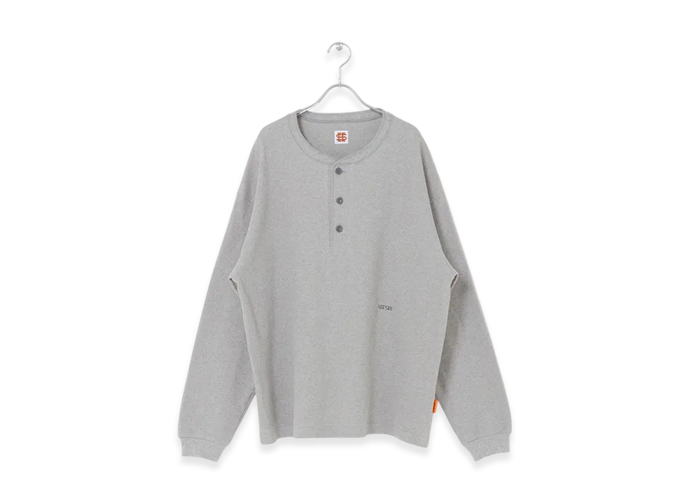 SEE SEE THERMAL HENLY LS TEE "Heather Grey"