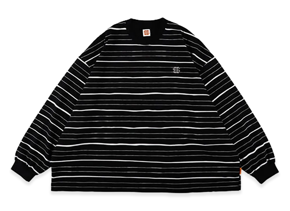 SEE SEE Super Big LS Flat Boarder Tee (Type 3) "Black/White"