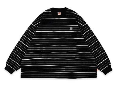 SEE SEE Super Big LS Flat Boarder Tee (Type 3) "Black/White"