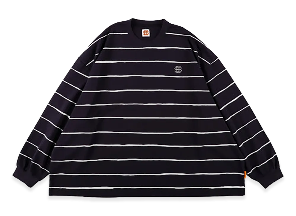 SEE SEE Super Big LS Flat Boarder Tee (Type 2) "Navy/White"