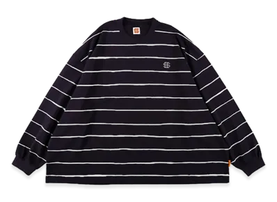 SEE SEE Super Big LS Flat Boarder Tee (Type 2) "Navy/White"