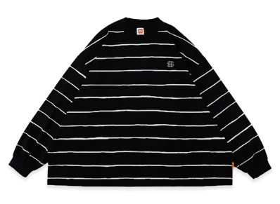 SEE SEE Super Big LS Flat Boarder Tee (Type 2) "Black/White"