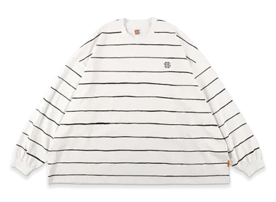 SEE SEE Super Big LS Flat Boarder Tee (Type 2) "White/Black"