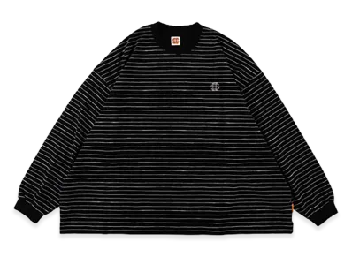 SEE SEE Super Big LS Flat Boarder Tee (Type 1) "Black/White"