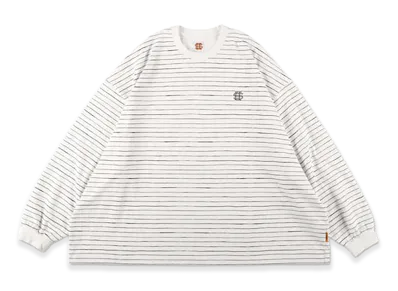 SEE SEE Super Big LS Flat Boarder Tee (Type 1) "White/Black"