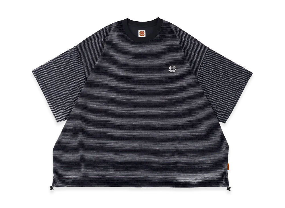 SEE SEE Super Big Border SS W/Drawstrings Tee "Navy"