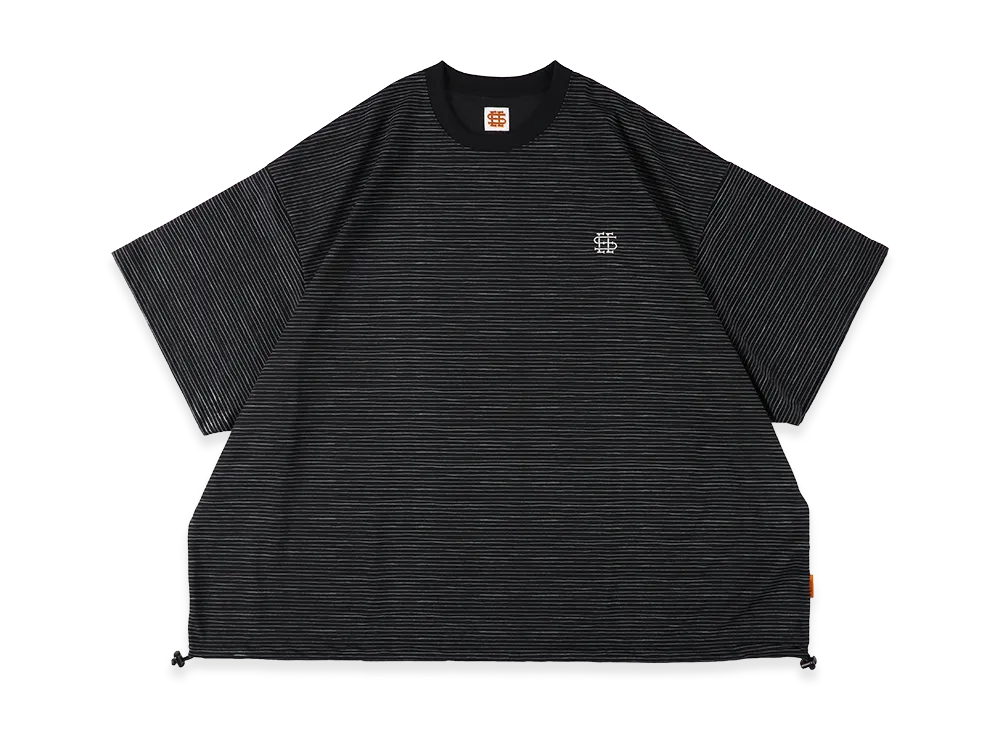 SEE SEE Super Big Border SS W/Drawstrings Tee "Black"