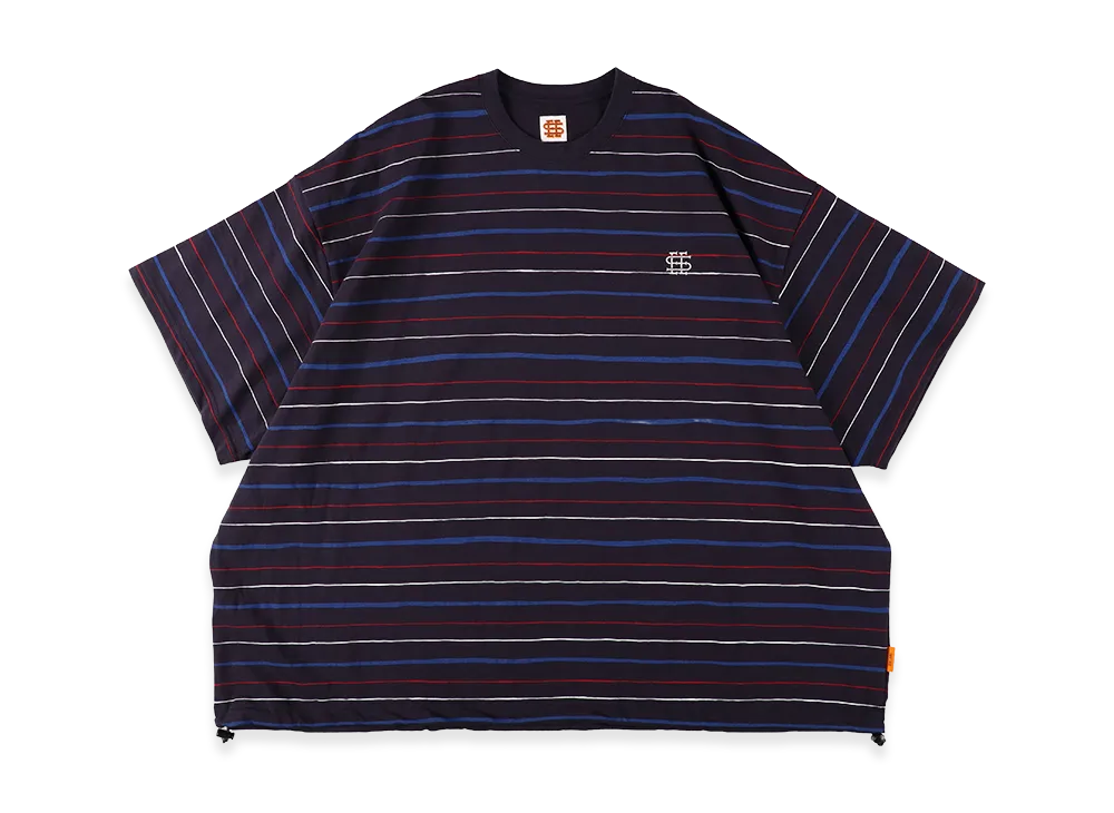 SEE SEE Super Big Border SS W/Drawstrings Tee "Navy"