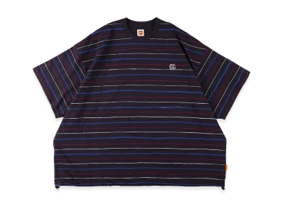 SEE SEE Super Big Border SS W/Drawstrings Tee "Navy"
