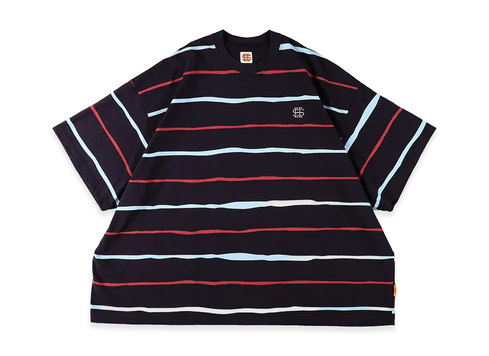 SEE SEE Super Big Border SS Flat Tee "Navy"