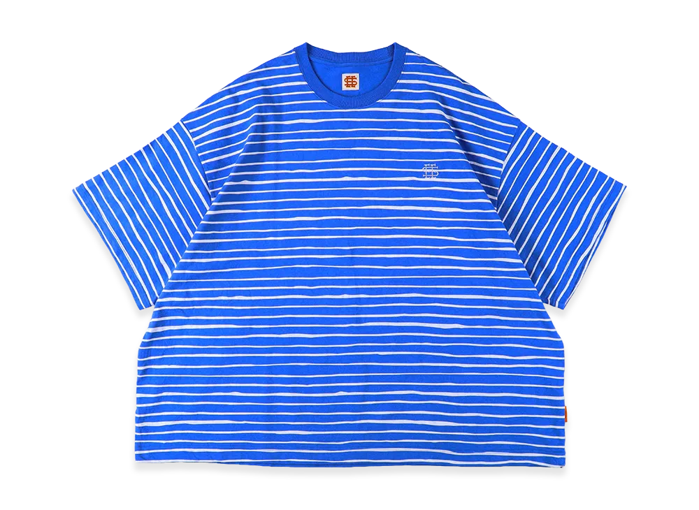 SEE SEE Super Big Border SS Flat Tee "Blue"