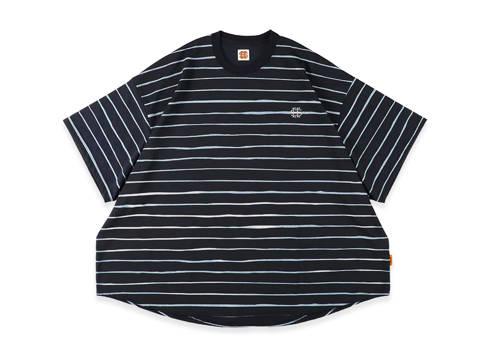 SEE SEE Super Big Border SS Round Tee "Navy"