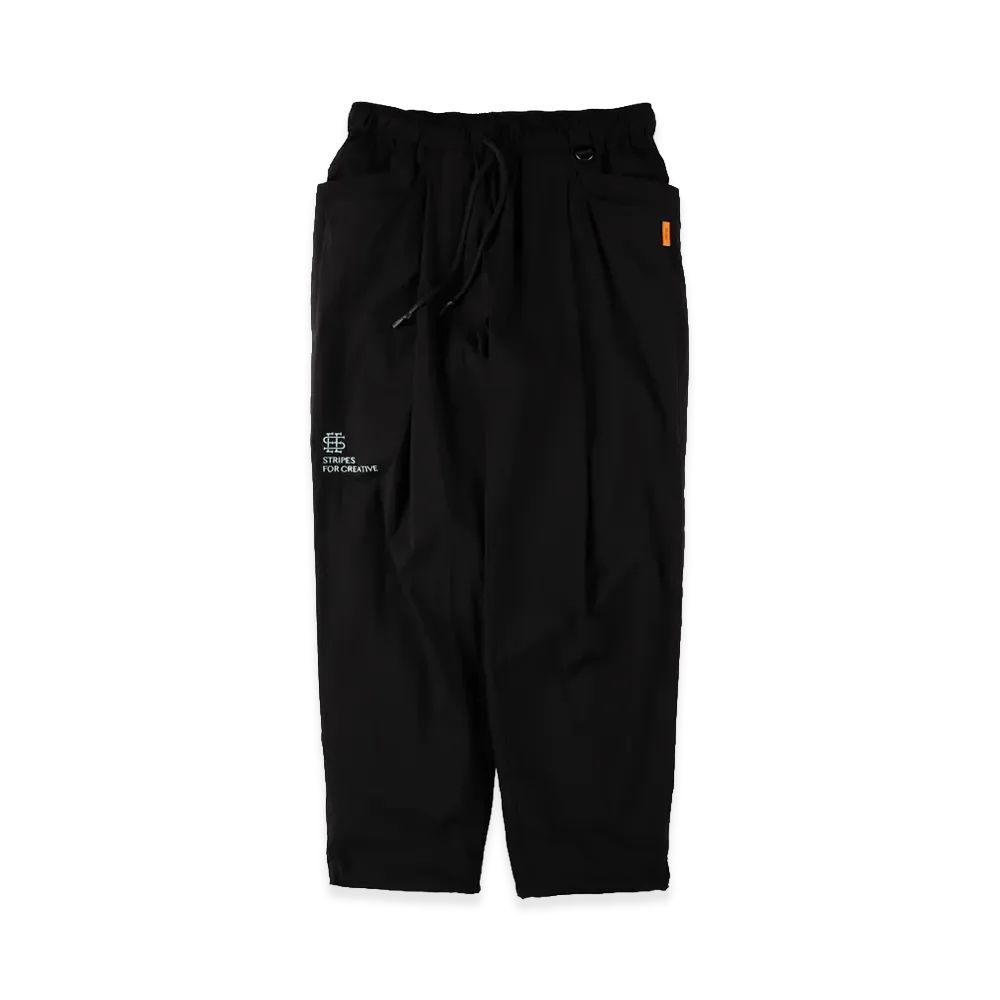 SEE SEE x S.F.C Nylon Wide Tapered Easy Pants "Black/Turquoise Blue"