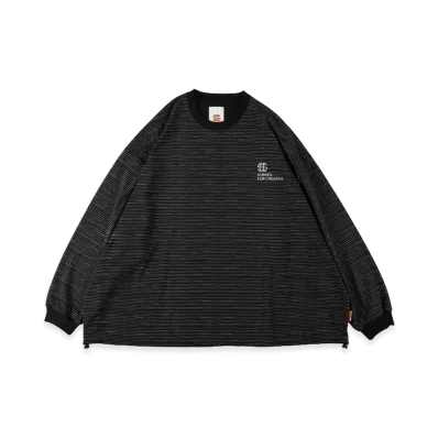 SEE SEE x S.F.C Super Big LS Border Tech Tee W Drawstrings "Black/White"