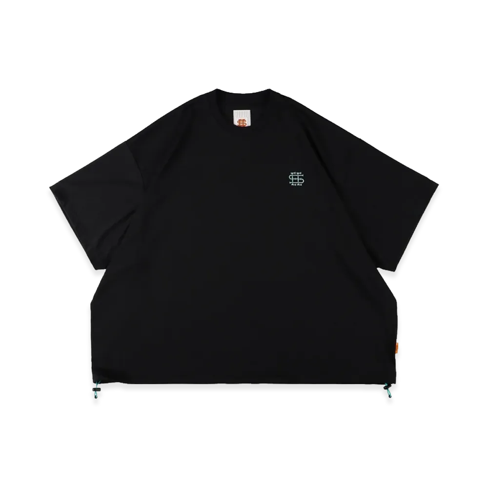 SEE SEE x S.F.C Super Big SS Tech Tee W Drawstrings "Black/Turquoise Blue"