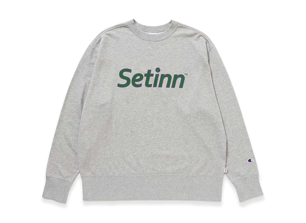 Setinn x Champion Script Outline Crew "Oxford Gray"