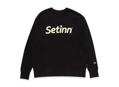 Setinn x Champion Script Outline Crew "Black"
