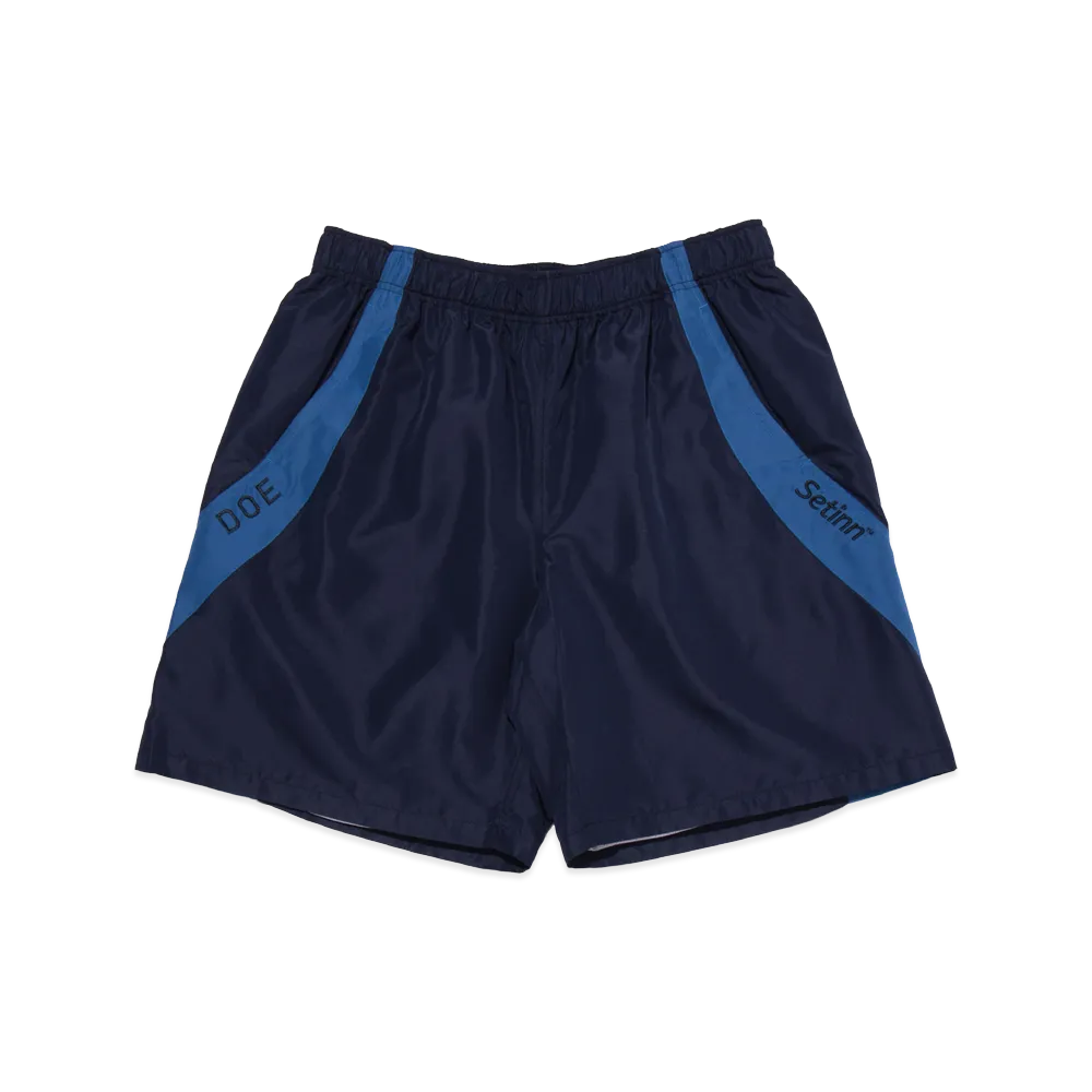 Setinn x DOE Track Shorts "Black/Blue"