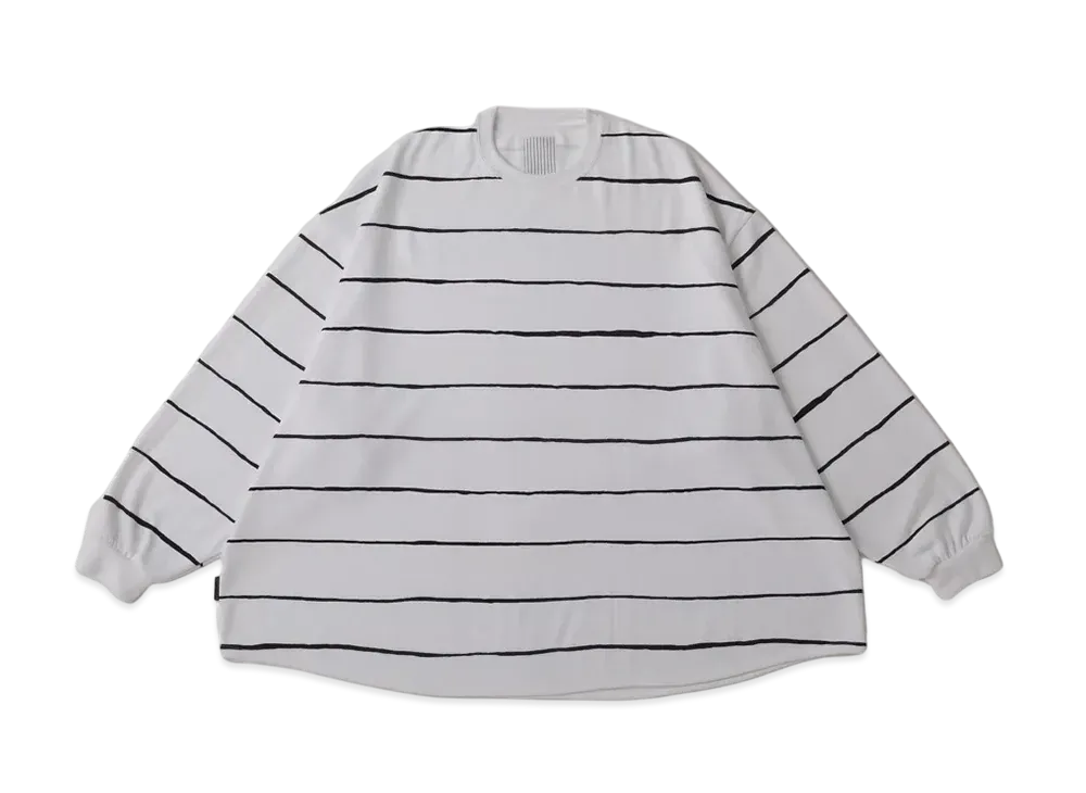 S.F.C Super Big Wide Side Stripe Tech LS Tee "White/Black"