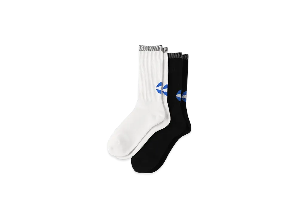 S.F.C / Stripes For Creative x ADVANCED RESEARCH 2Pack Logo Socks "White/Black"