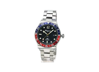 Salvatore Ferragamo 1898 GMT "Silver/Black"