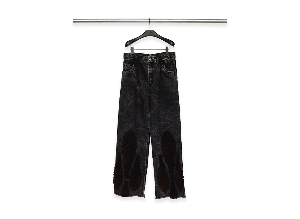 Song for the Mute Boyfriend Jeans -Acid Wash Denim- "Black"