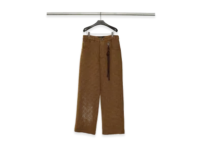 Song for the Mute Wide Leg Pant -Melton Houndstooth- "Brown"