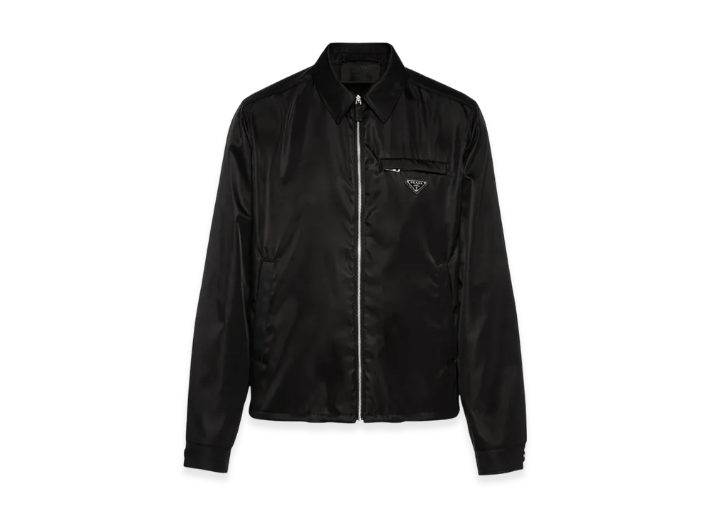 PRADA Re-Nylon Zip Up Gabardine Blouson Jacket "Black"