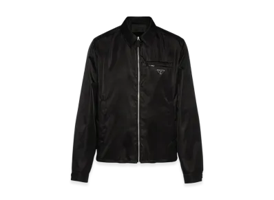 PRADA Re-Nylon Zip Up Gabardine Blouson Jacket "Black"