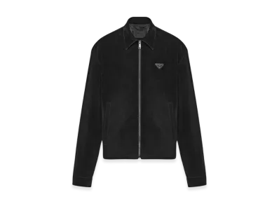 PRADA Velvet Denim Blouson Jacket "Black"