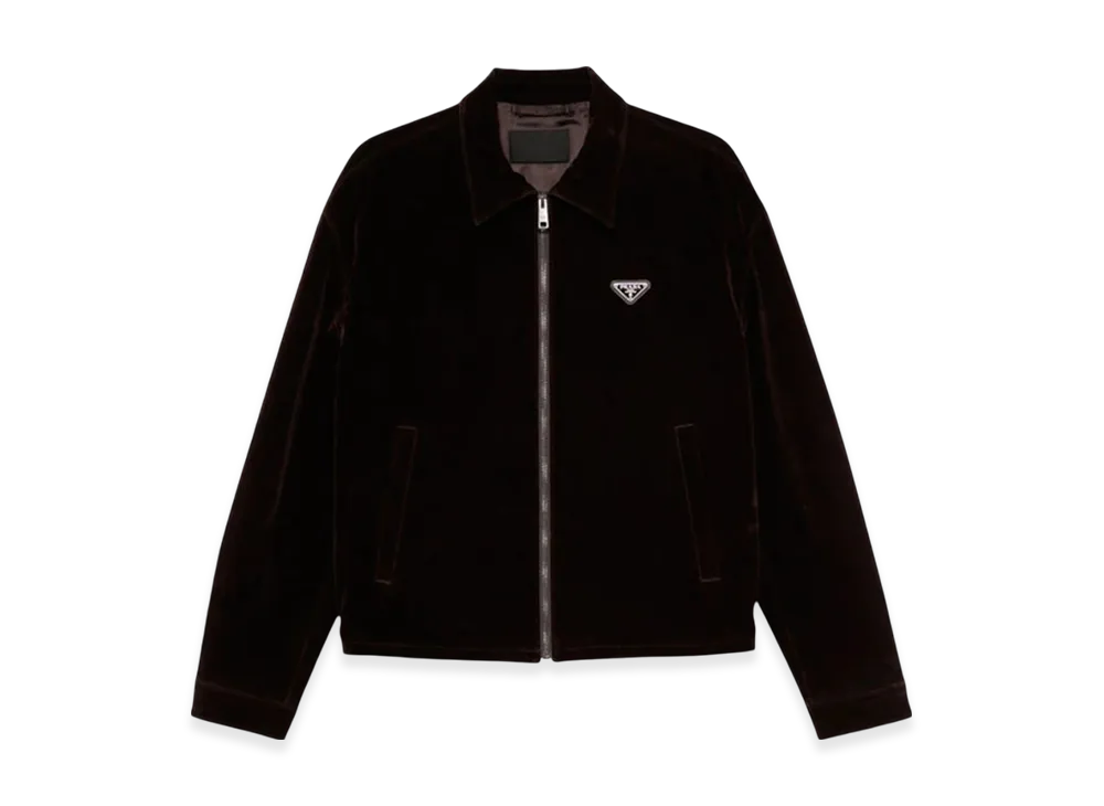 PRADA Velvet Denim Blouson Jacket "Ebony"