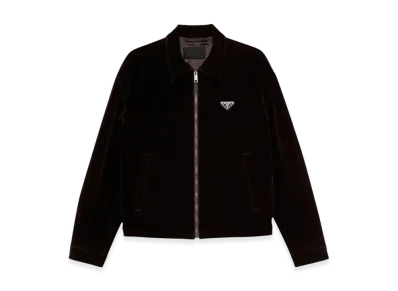 PRADA Velvet Denim Blouson Jacket "Ebony"
