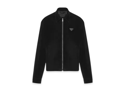 PRADA Velvet Denim Blouson Jacket "Black"